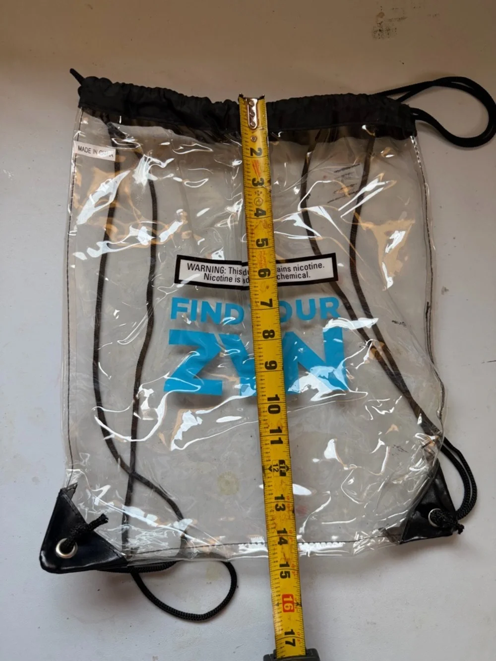 Clear Drawstring Backpack with Blue - Find Your Zyn
